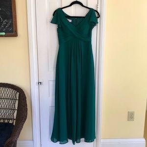 Emerald green full length dress - size 2